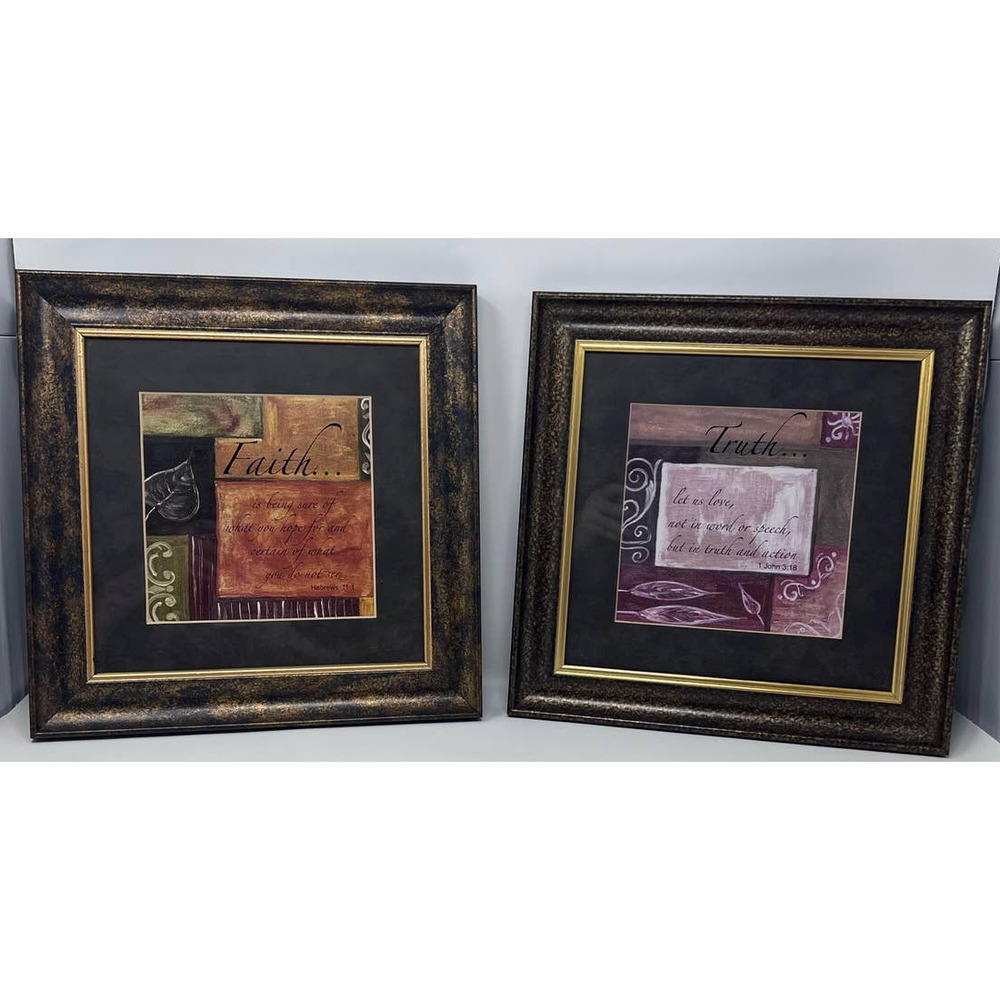Bed Bath & Beyond Inspirational Wall Hangings Faith & Truth Pictures 13" x‎ 13"